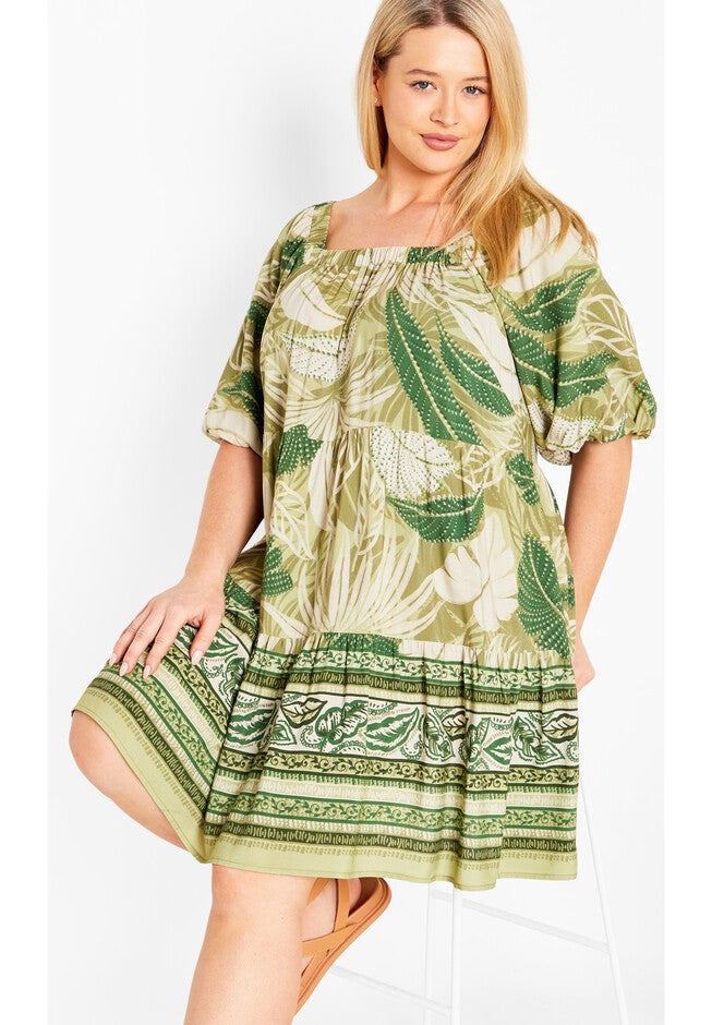 Bonnie Dress, PALM LEAF BORDER, hi-res image number 0