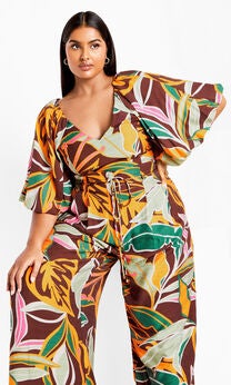 Peta Print Top - cocoa
