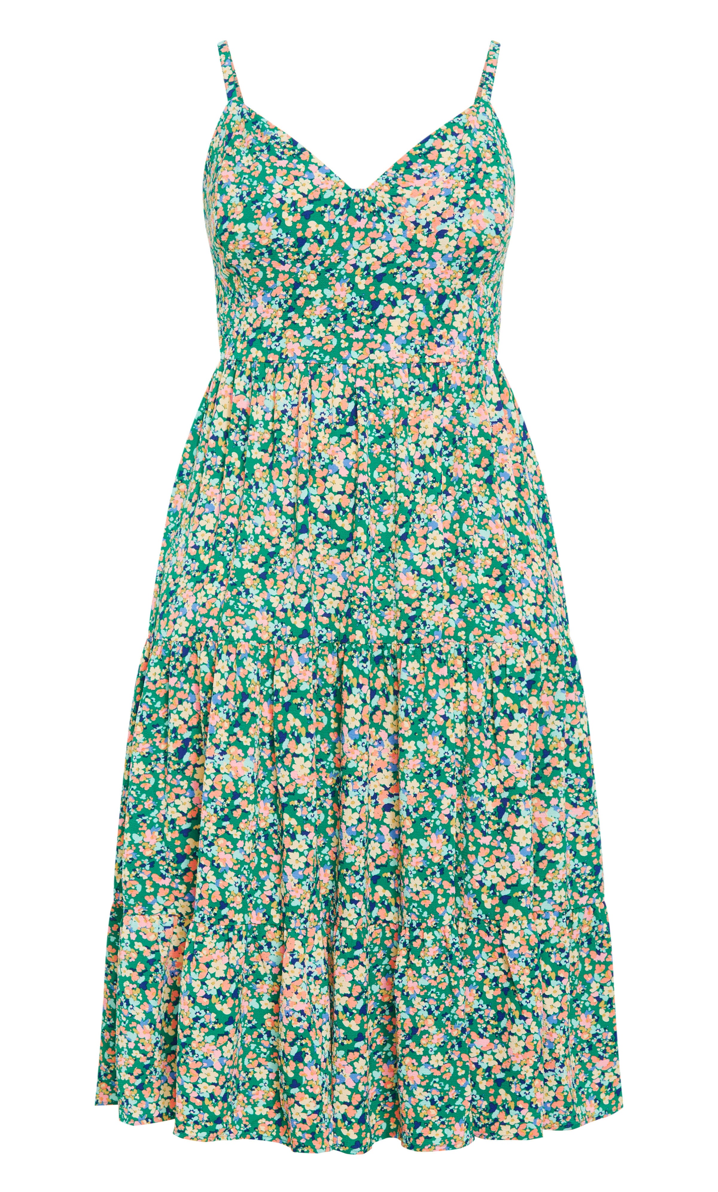 Ditsy Daisy Dress - green, GREEN FL FIELDS, alternate image number 3