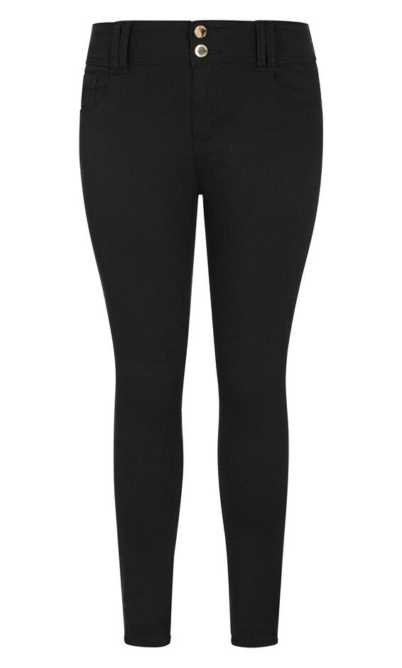 Asha Short High Rise Skinny Jean - black, BLACK, alternate image number null