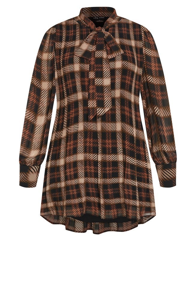 Sexy Plaid Dress - black, BLACK, alternate image number null