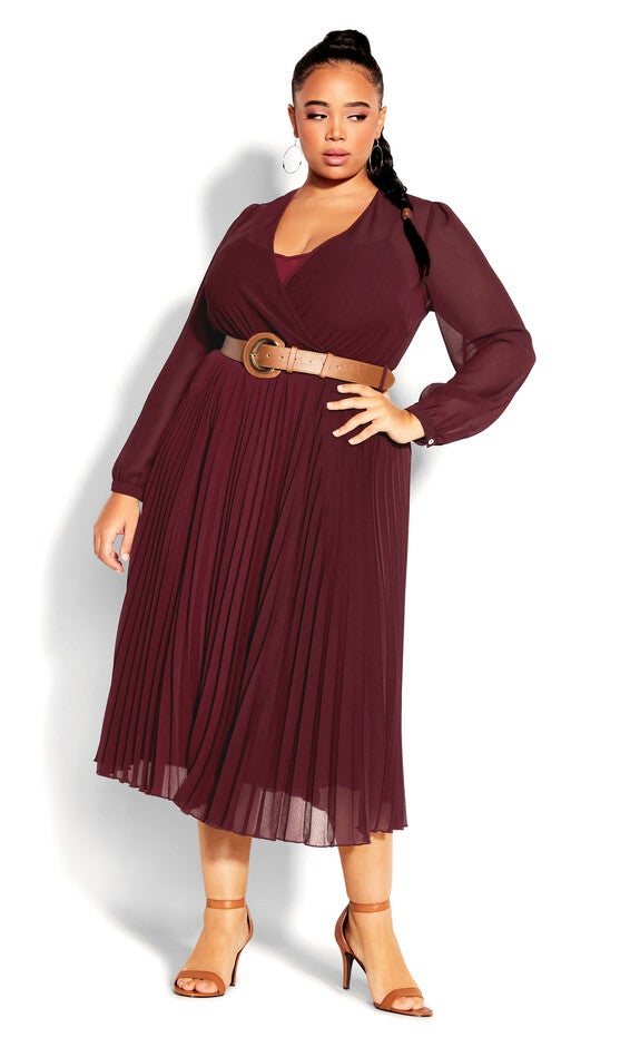 Precious Pleat Dress - oxblood, RED, hi-res image number null