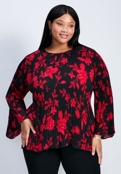 Plus Size Chiffon Overlay Tops