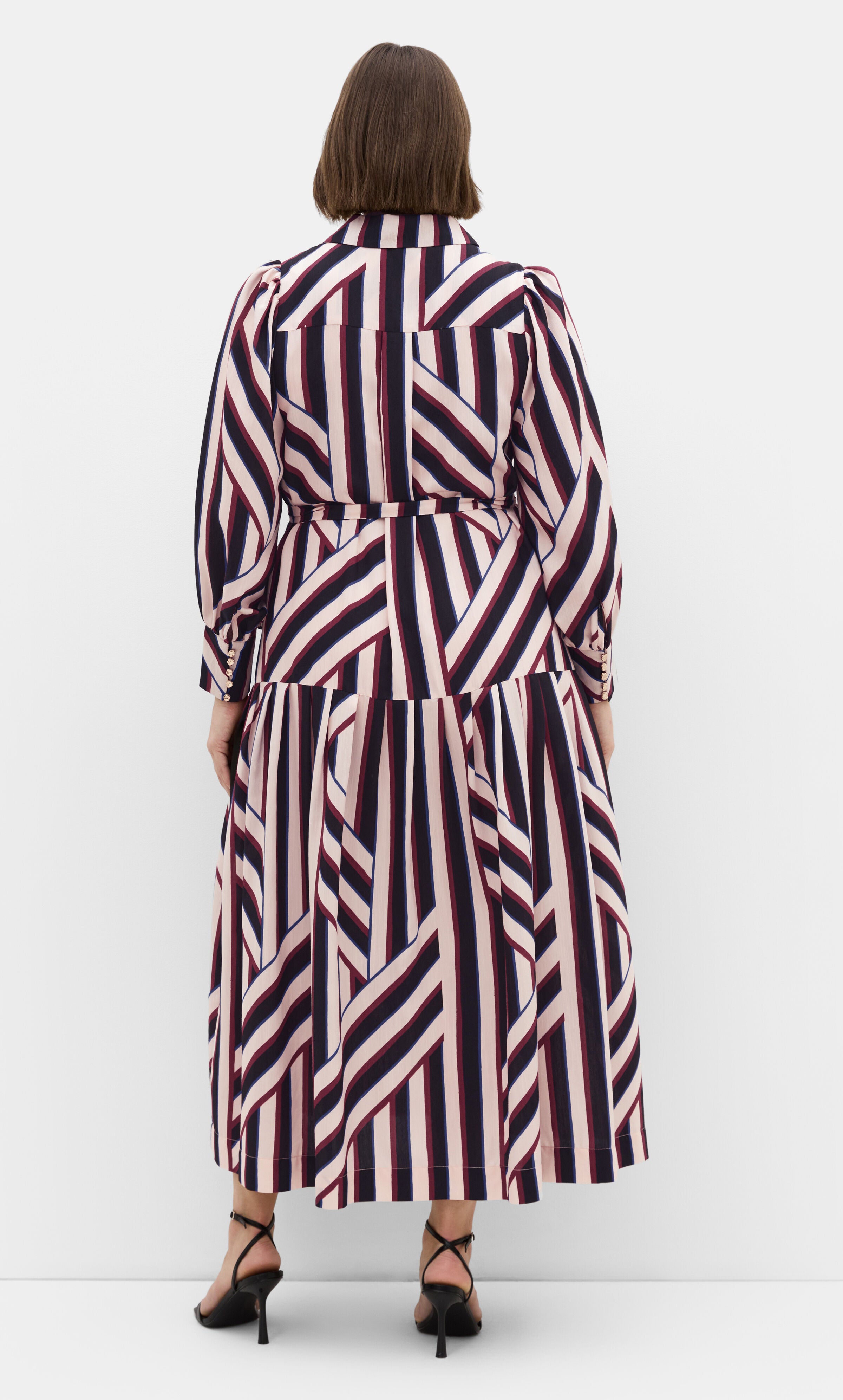Timeless Stripe Long Sleeve Maxi Dress, BLACK, alternate image number 2