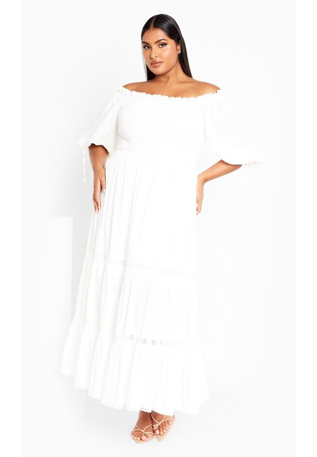 Love Shirred Dress - ivory, WHITE, on-hover image number null