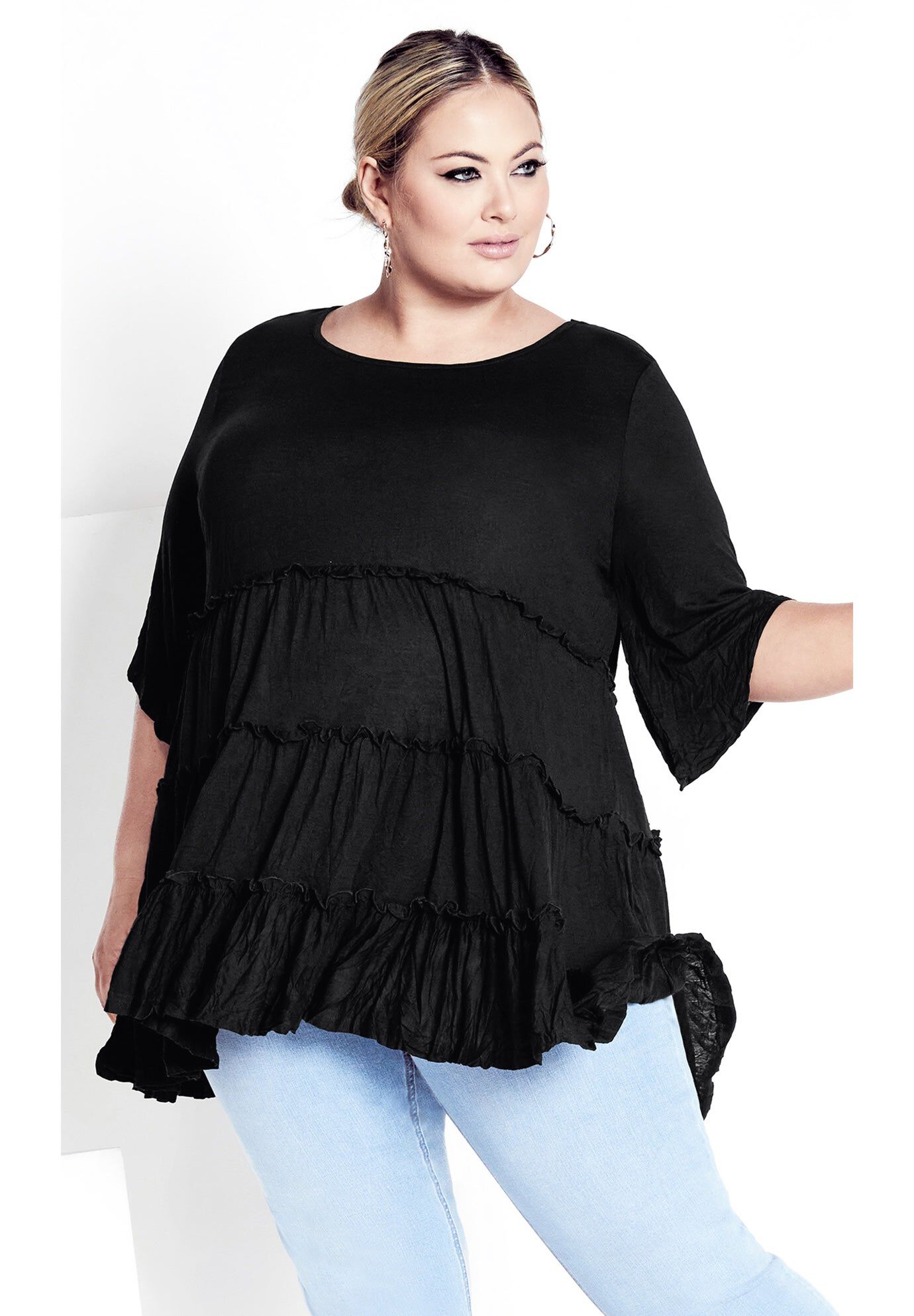 Tier Crush Tunic, BLACK, hi-res image number 0