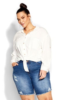 Tropical Tie Top - ivory