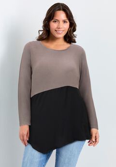 Plus Size Colorblock Tops