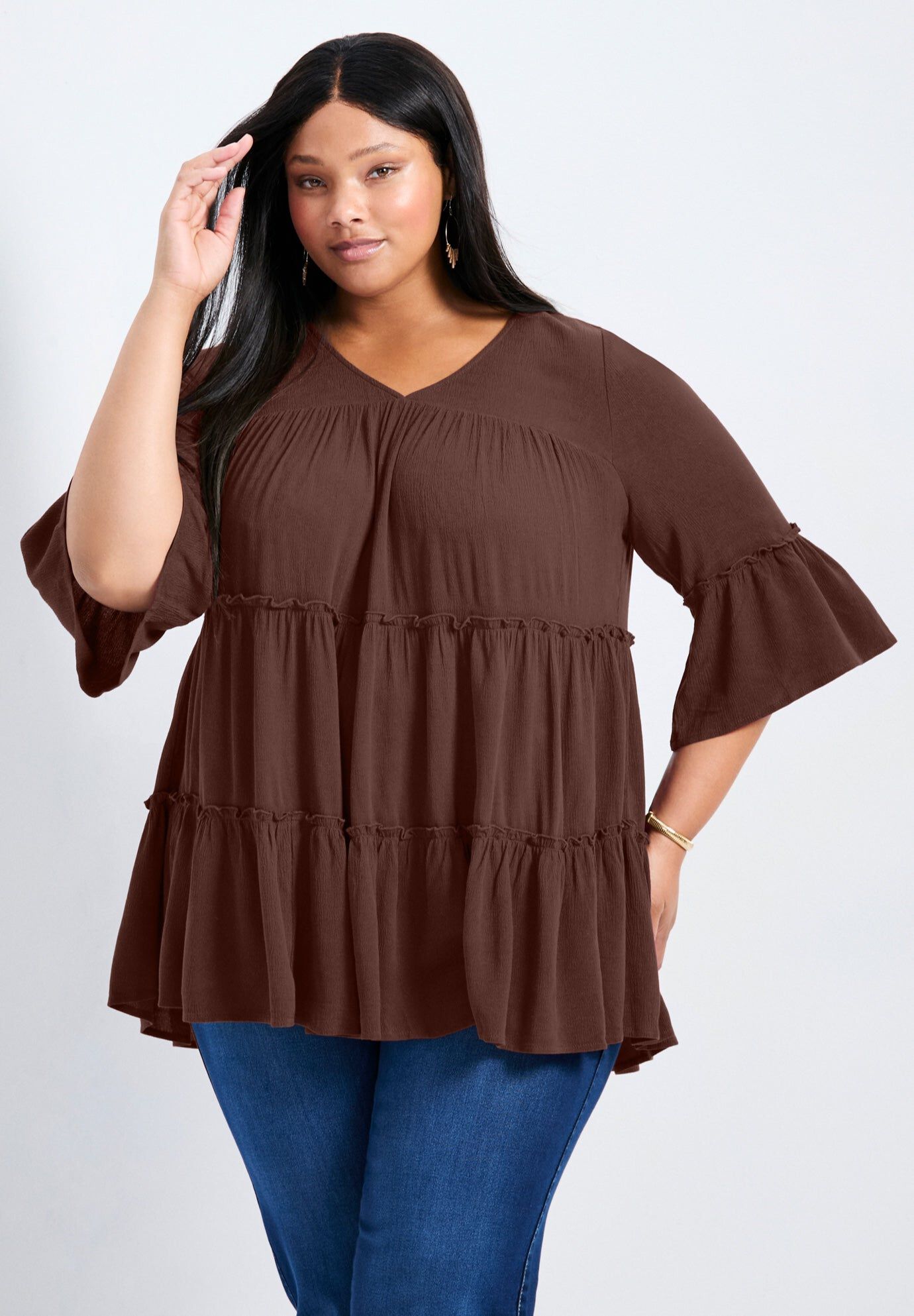 Plus Size Tiered Ruffle Tops | Dia & Co