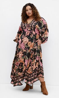 Devine Beauty Border Dress - black