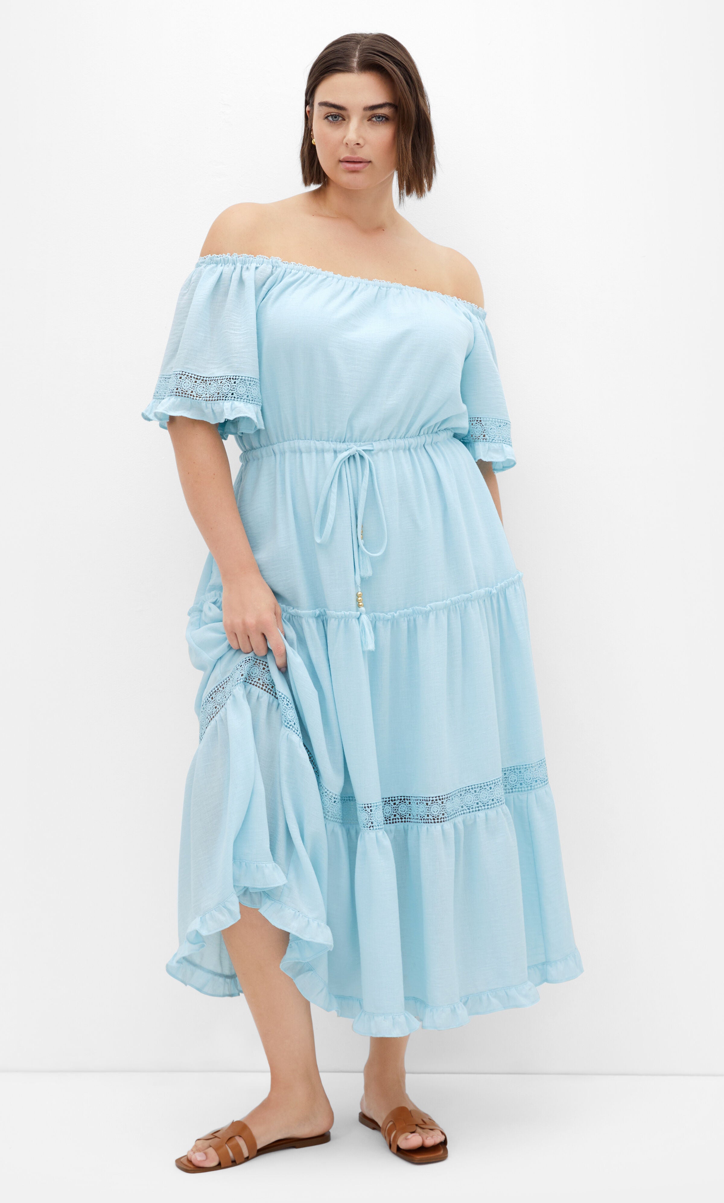 Angel Midi Dress - ice blue, BLUE, on-hover image number 1