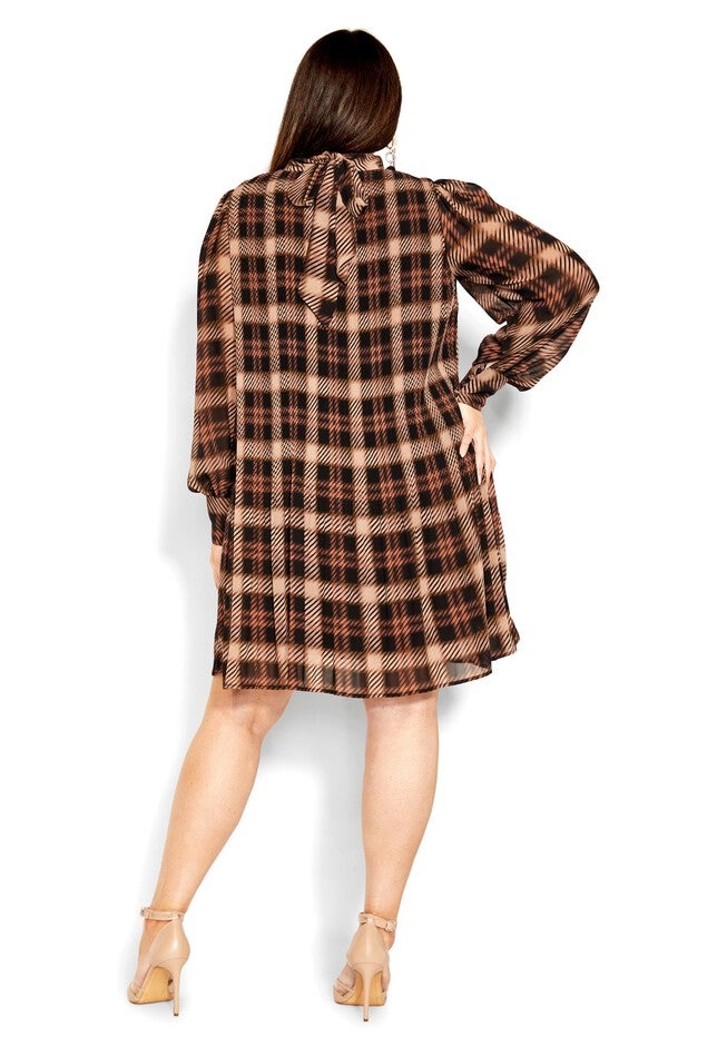 Sexy Plaid Dress - black, BLACK, alternate image number null