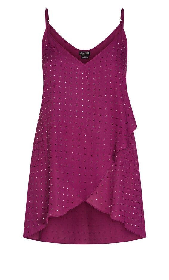 Hi Lo Shine Cami - mulberry, MULBERRY, alternate image number 4