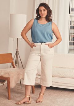 Butter Denim Wide-Leg Crop