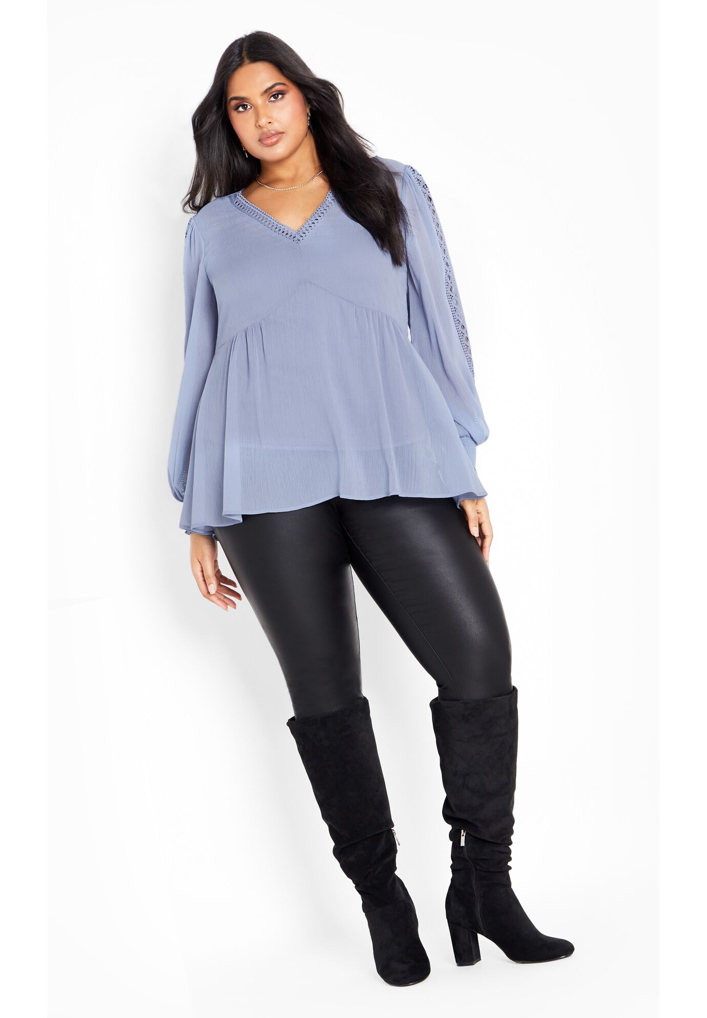 Hailey Print Top, COUNTRY BLUE, alternate image number 1