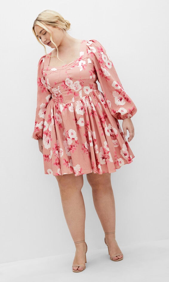 Cordelia Print Dress - vintage rose, PINK, alternate image number null