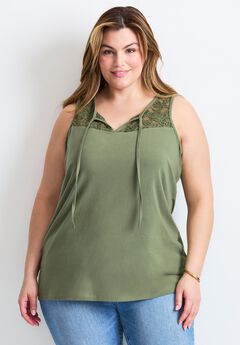 Lace Yoke Detail Tank
