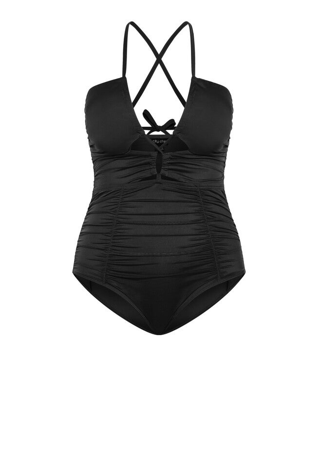 Chiara Halter Neck 1 Piece - black, BLACK, alternate image number 2
