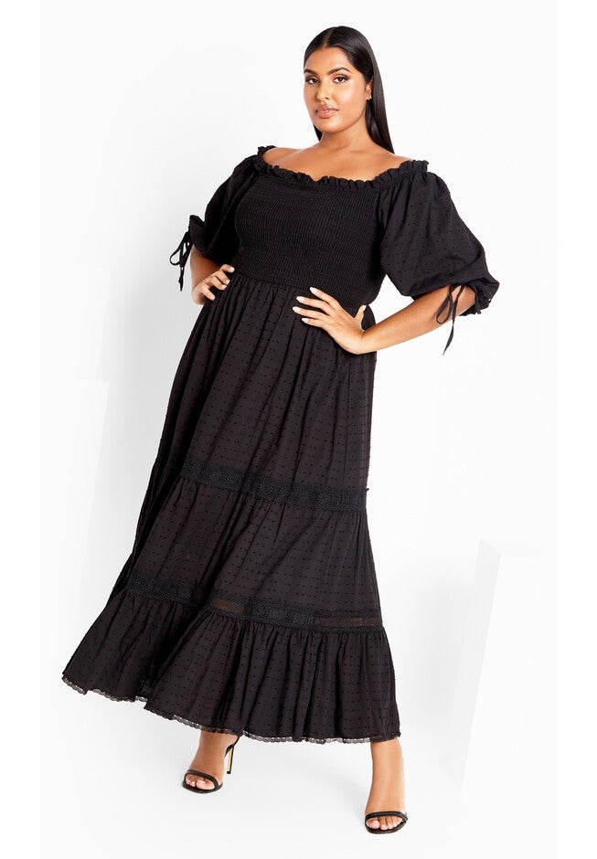 Love Shirred Dress - black, BLACK, alternate image number null