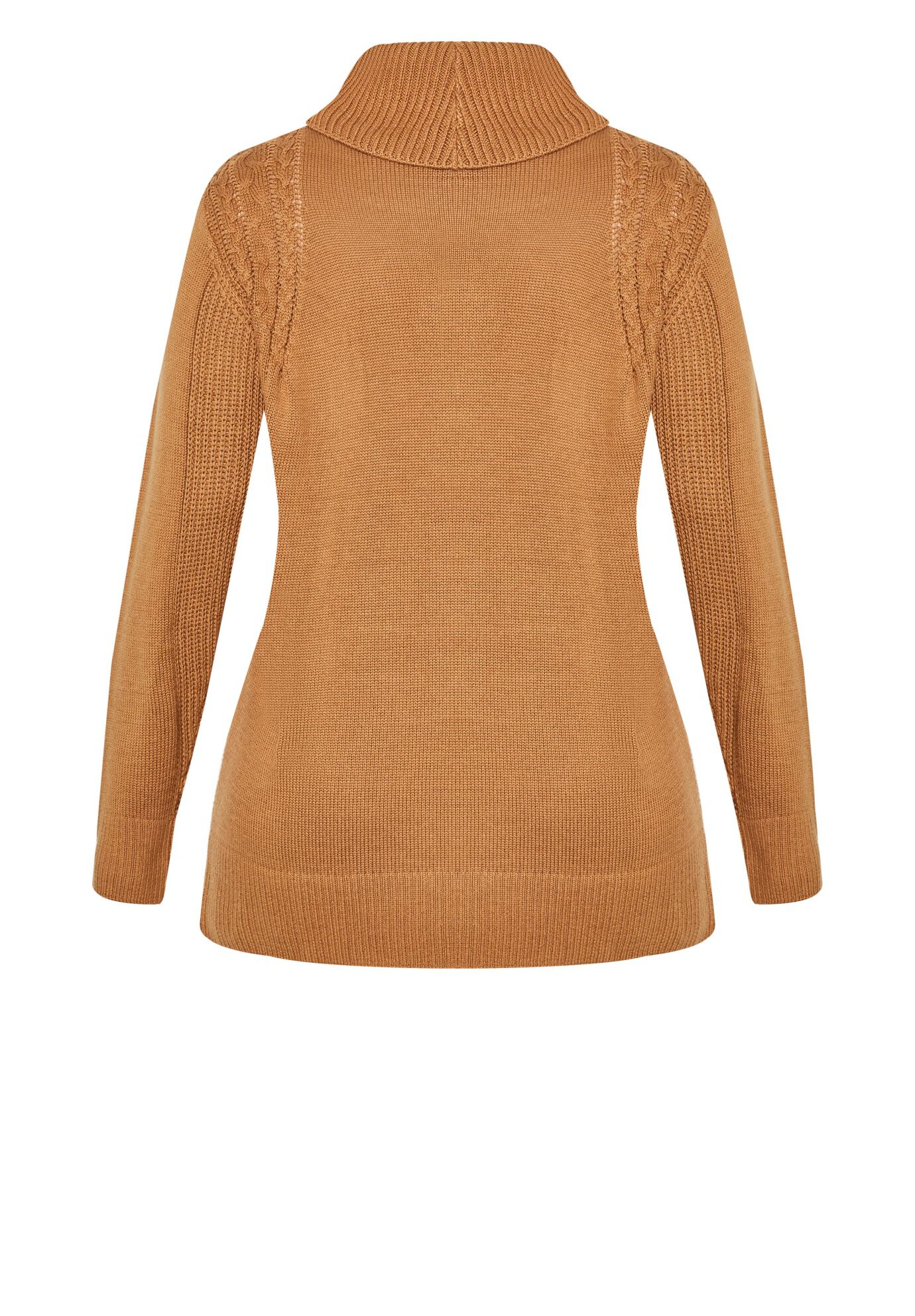 Rosie Cable Knit Sweater, ALMOND, alternate image number 4