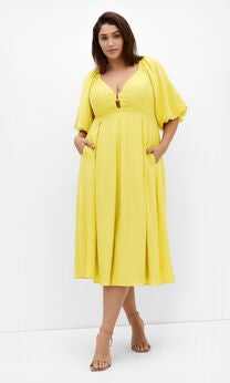 Shae V Neck Dress - lime