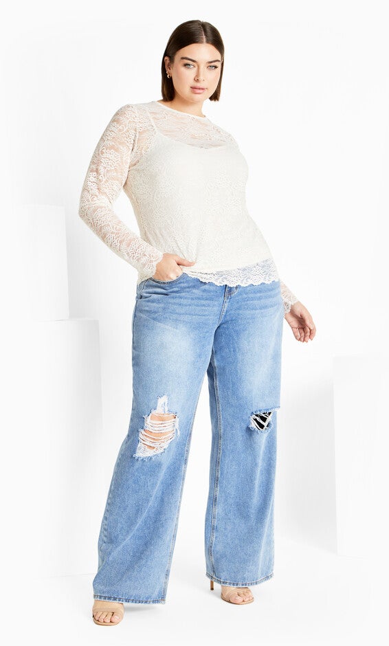 Lace Selena Top - cream, BEIGE, alternate image number null