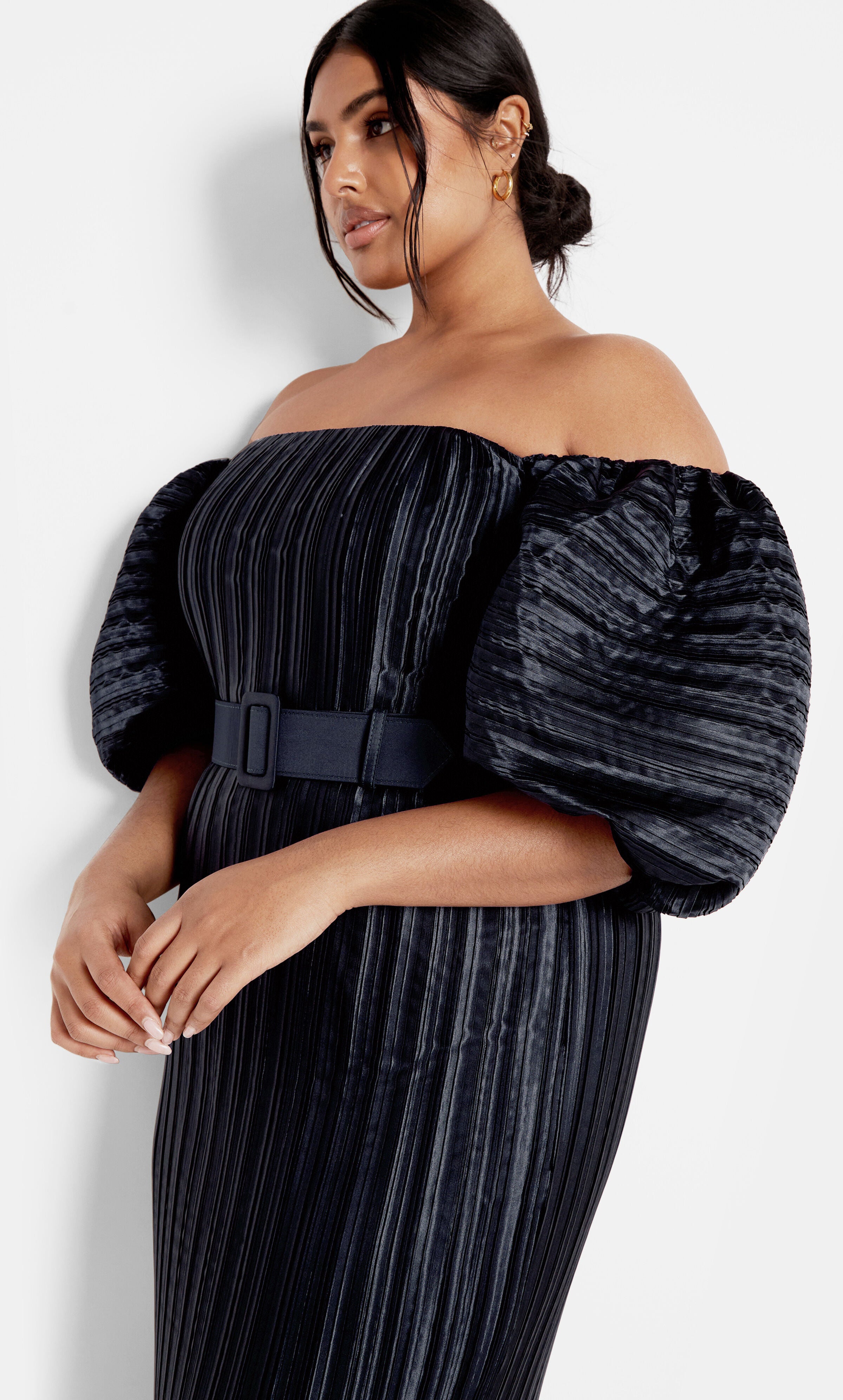 Krista Pleat Dress - midnight, PURPLE, alternate image number 2