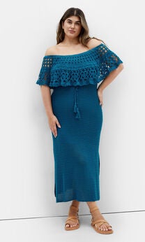 Callie Crochet Dress - poseidon