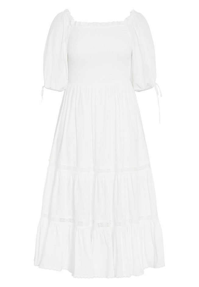 Love Shirred Dress - ivory, WHITE, alternate image number null