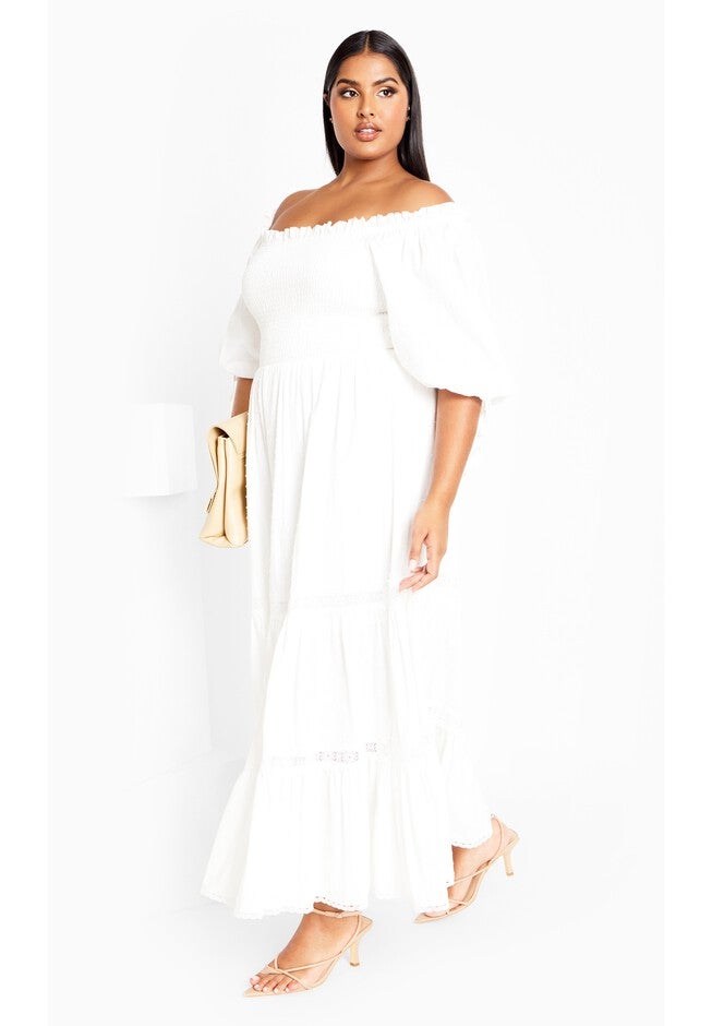 Love Shirred Dress - ivory, WHITE, hi-res image number null