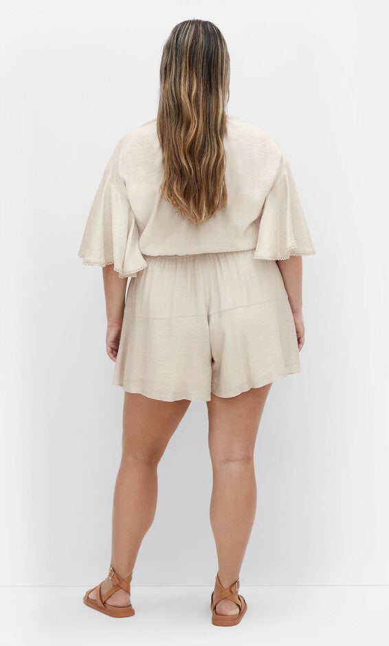 Harlow Lace Playsuit - oat, BEIGE, alternate image number 3