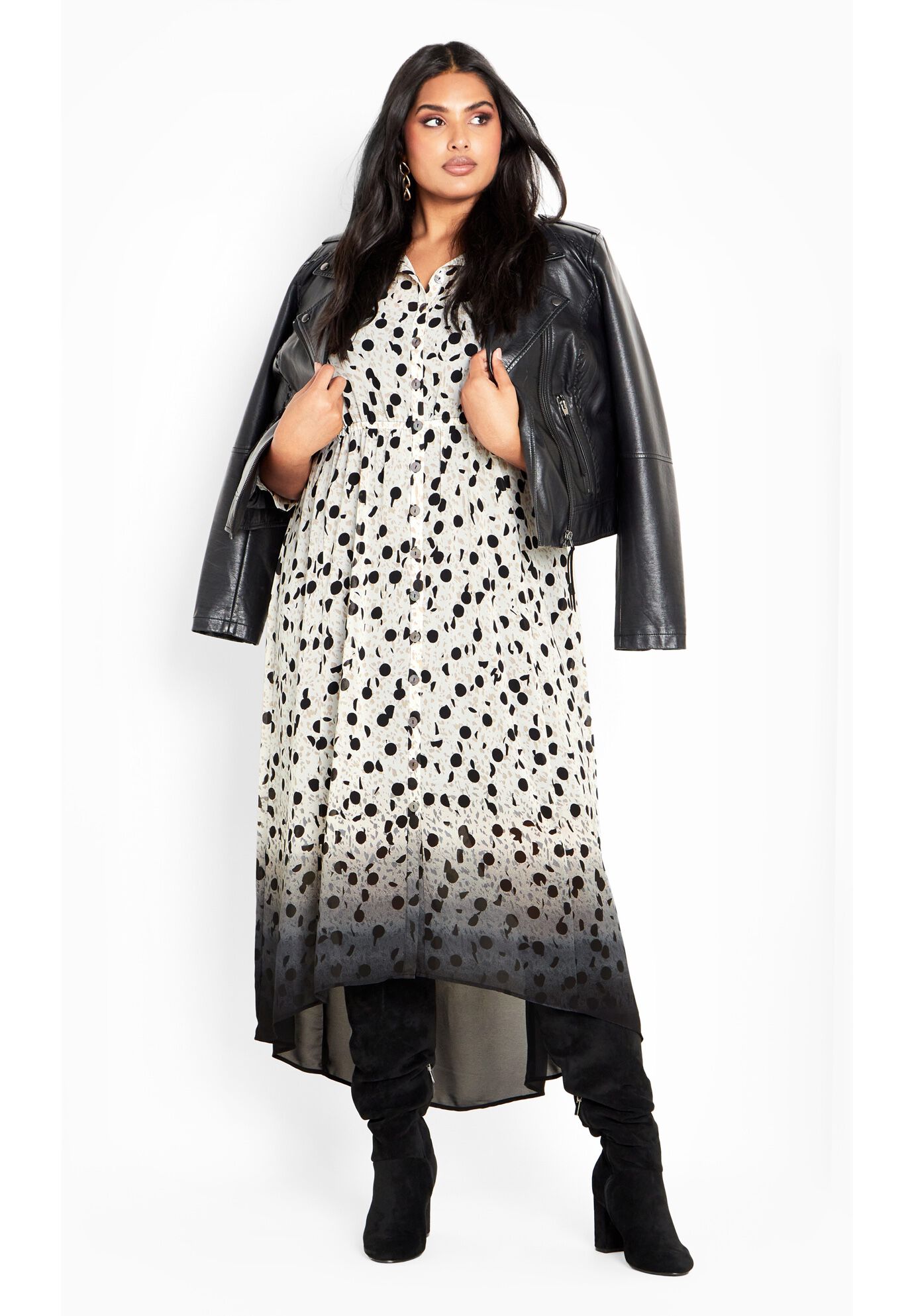 Rylee Print Dress, WHITE NOISE, alternate image number 3