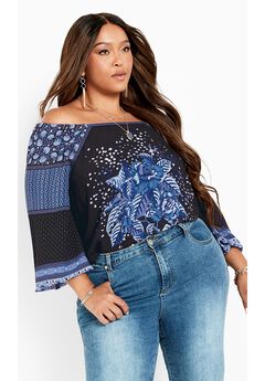 Nichola Scarf Print Top