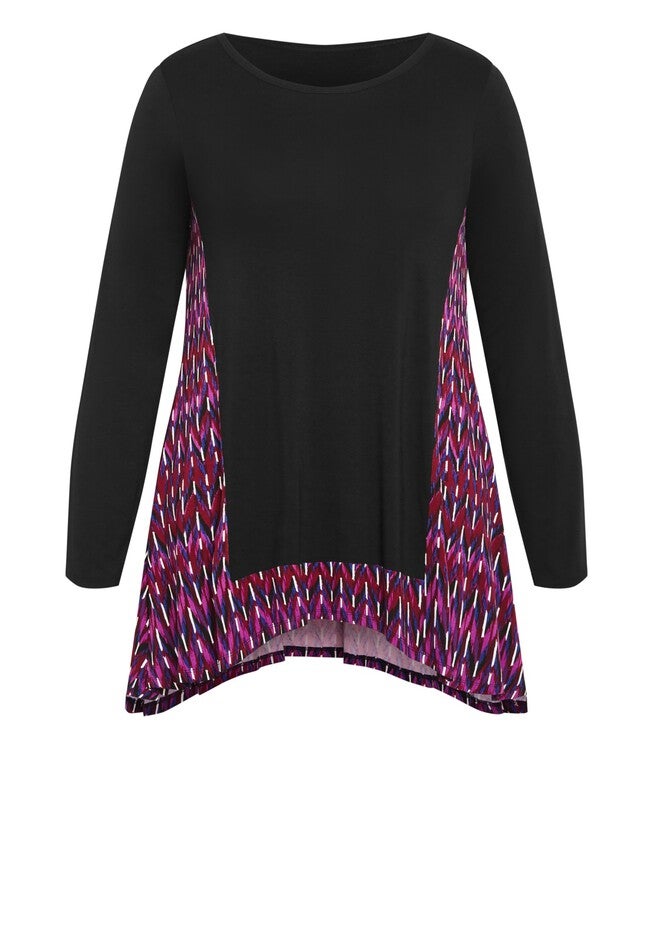 Elsa Tunic, BLACK BERRY CHEVRON, alternate image number 3