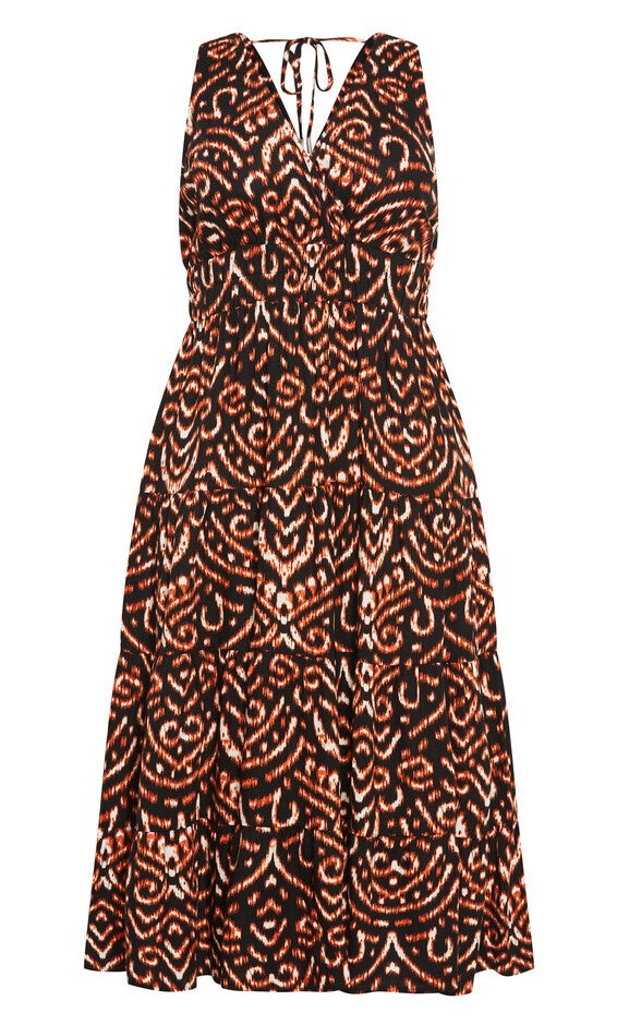 Amara Print Maxi Dress - marsala, IKAT, alternate image number 2