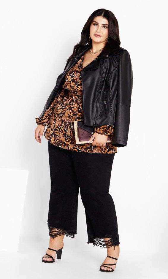 Aubree Print Shirt - black paisley, BLACK, alternate image number null