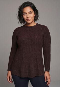Tia Curved Hem Tunic Sweater