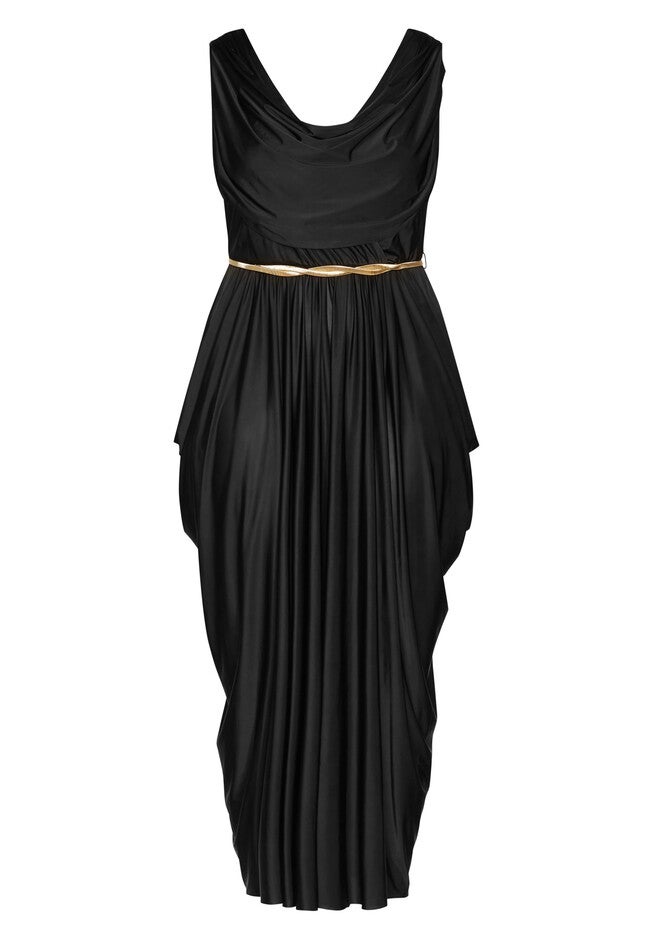 Athena Goddess Maxi Dress - black, BLACK, alternate image number 3