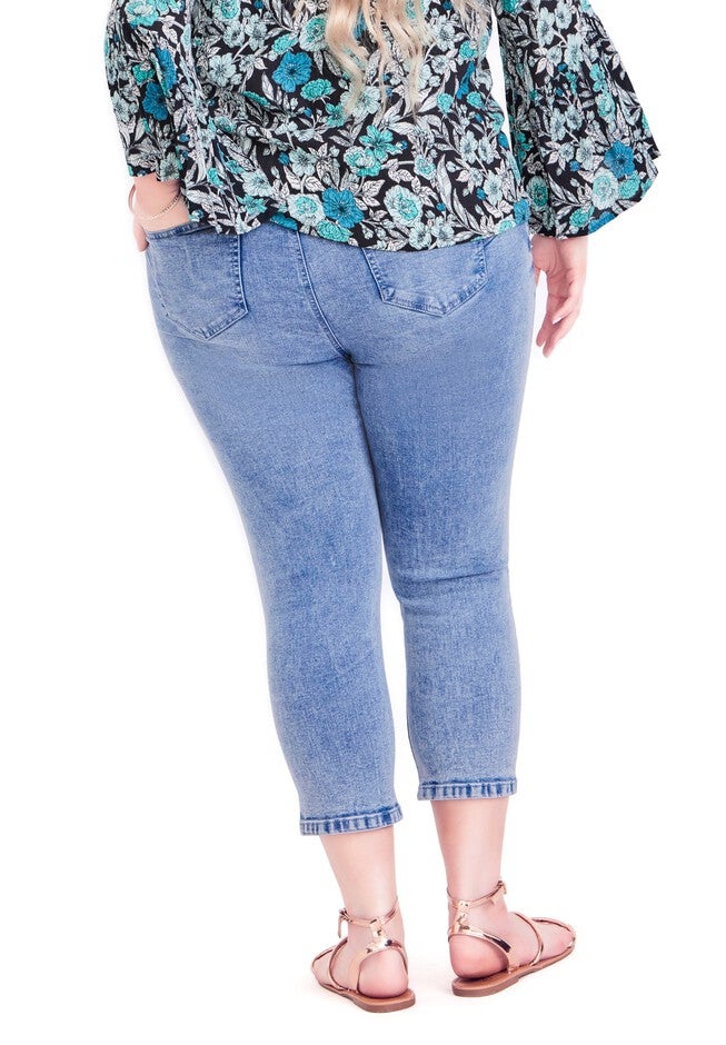 Holly Crop Ripped Jean, LIGHT WASH, alternate image number 2