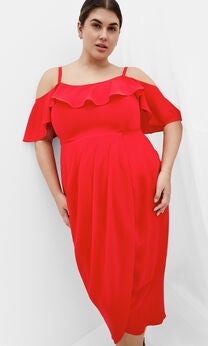 Flirtation Drape Midi Dress - tigerlily