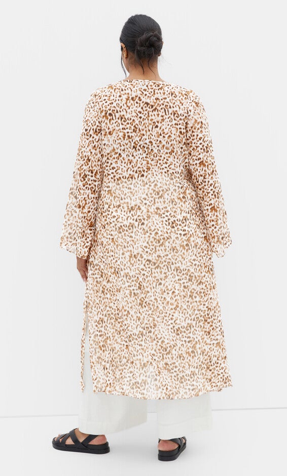 Remi Leopard Print Jacket - print, BROWN, alternate image number 3