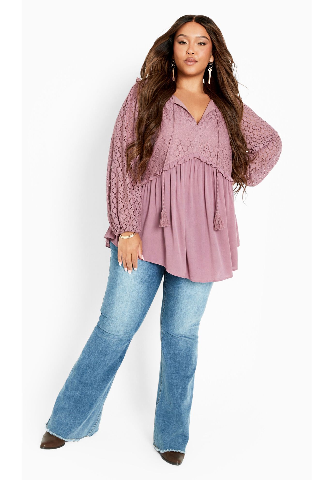 Hazel Lace Tunic, DUSTY LILAC, alternate image number 4