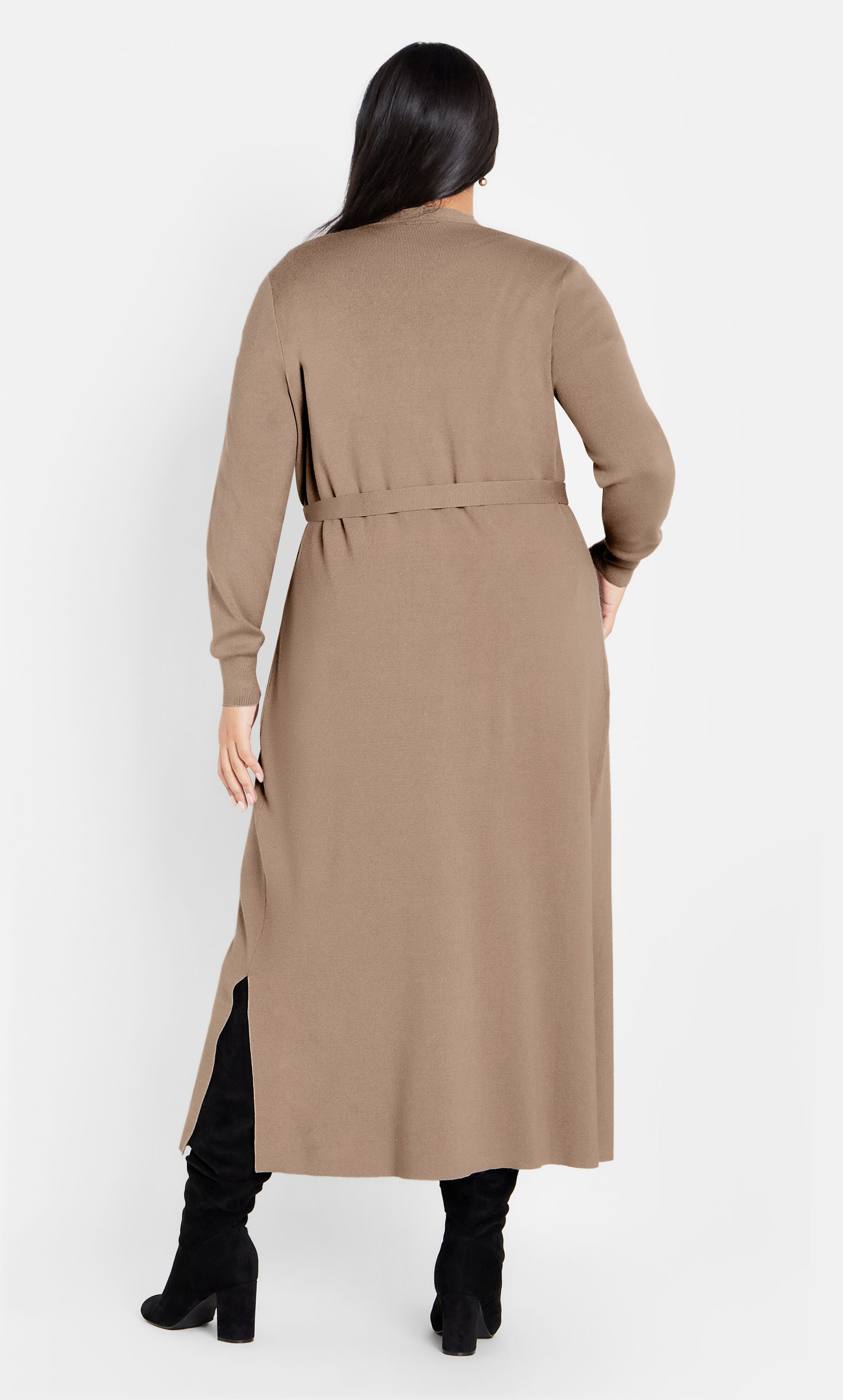 Goldie Longline Cardigan - taupe, BROWN, alternate image number 2