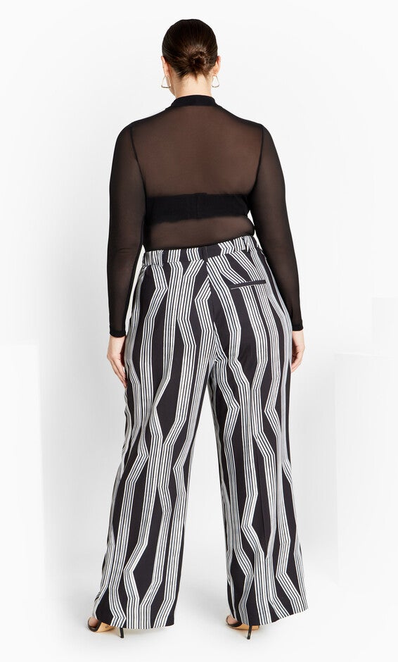 Laila Print Pant - black, BLACK, alternate image number null