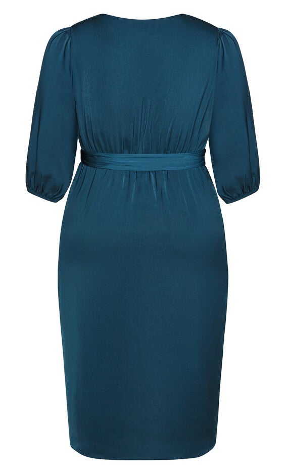 Opulent Elbow Sleeve Dress - teal, GREEN, alternate image number null