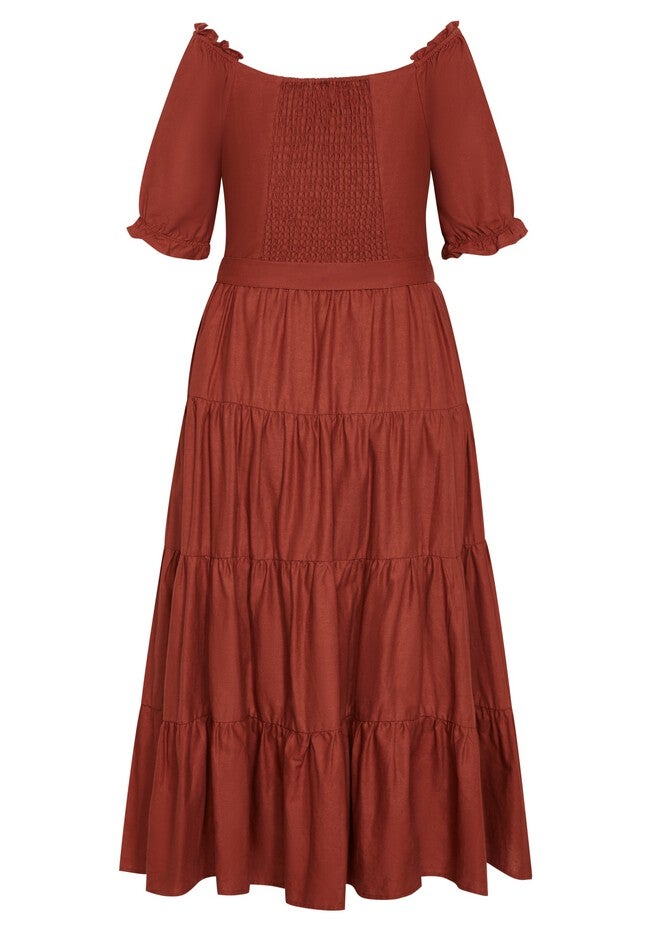 Puff Sleeve Maxi Dress - toffee, BROWN, alternate image number null