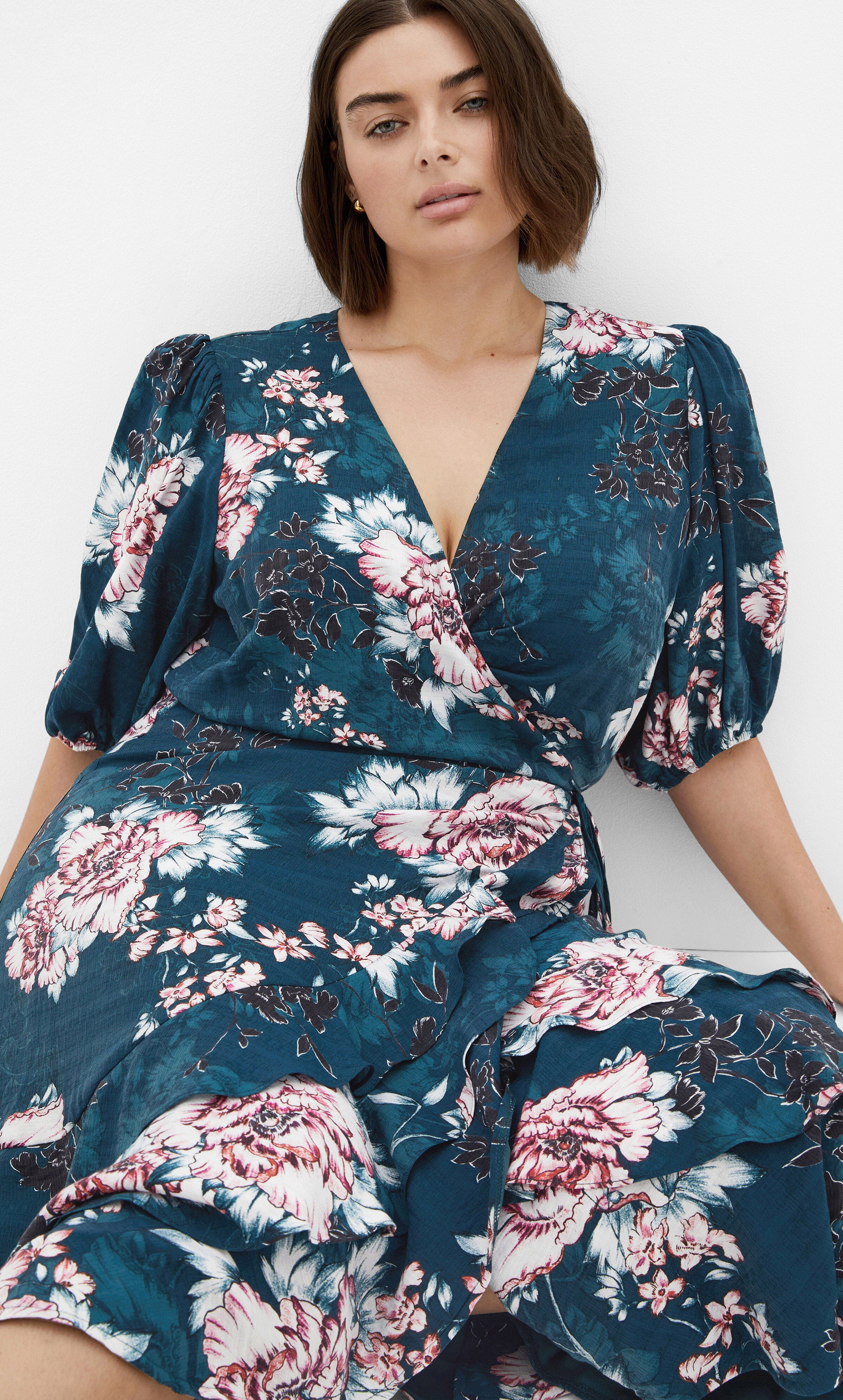 Bea Floral Dress - jade, GREEN, alternate image number 3