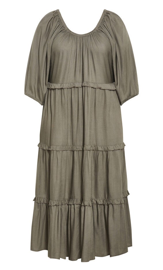 Heather Tier Dress - olive, OLIVE, alternate image number null