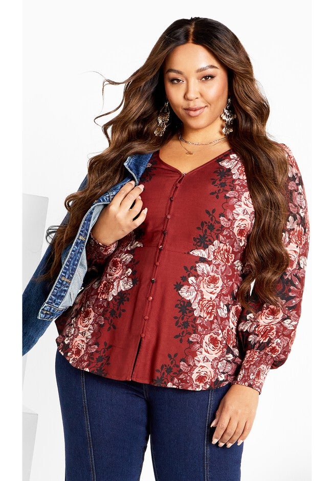 Bella Plc Top, FLAME, hi-res image number 0