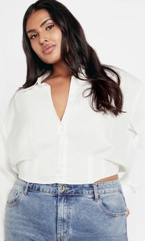 Classic Crop Shirt - ivory